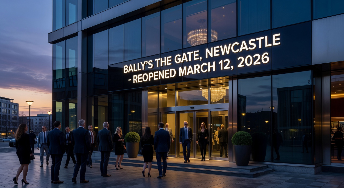 Close-up of a gaming machine being inspected by a technician in a casino setting, tools and screens visible, emphasizing maintenance and compliance checks