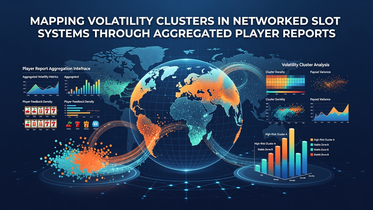 Data visualization of volatility clusters mapped from player reports in slot networks