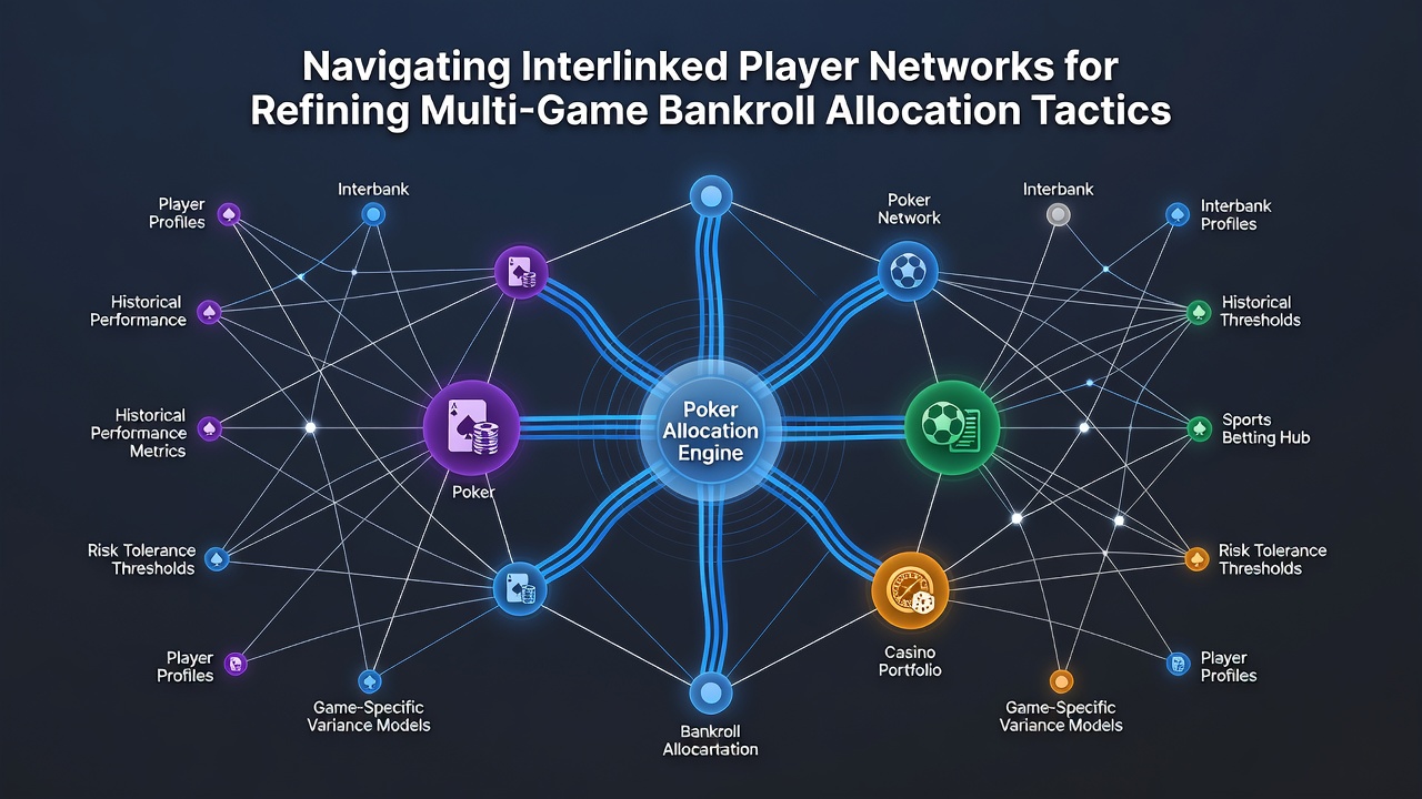 Visual representation of multi-game bankroll allocation across connected player communities
