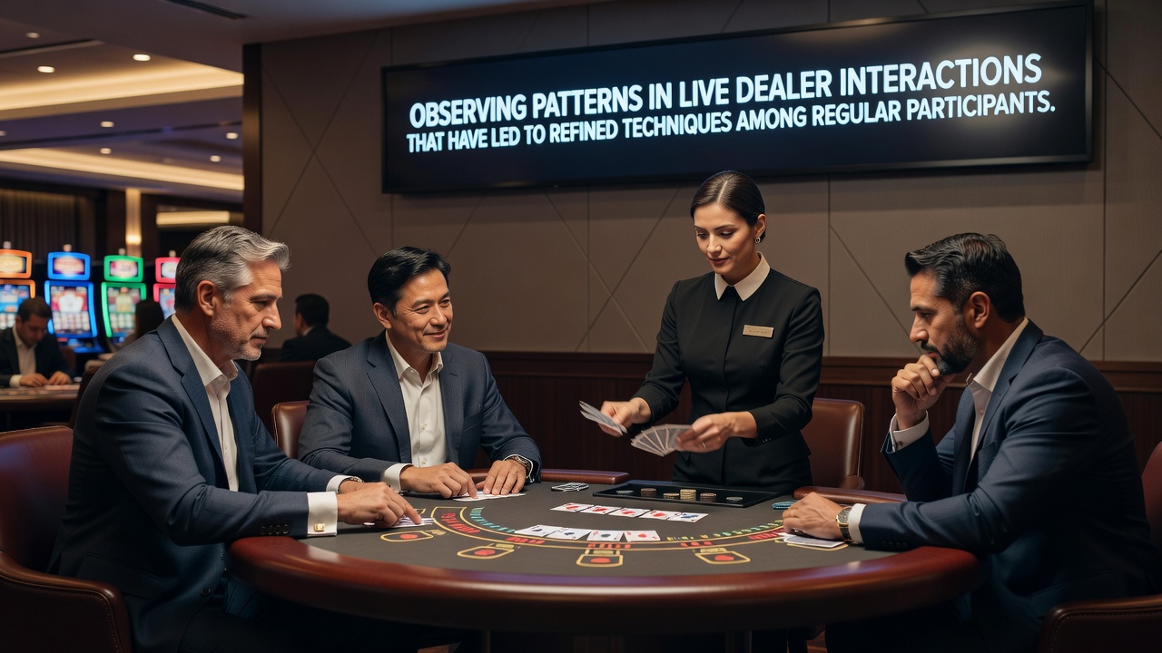 Live dealer table setup showing interaction patterns during a blackjack session