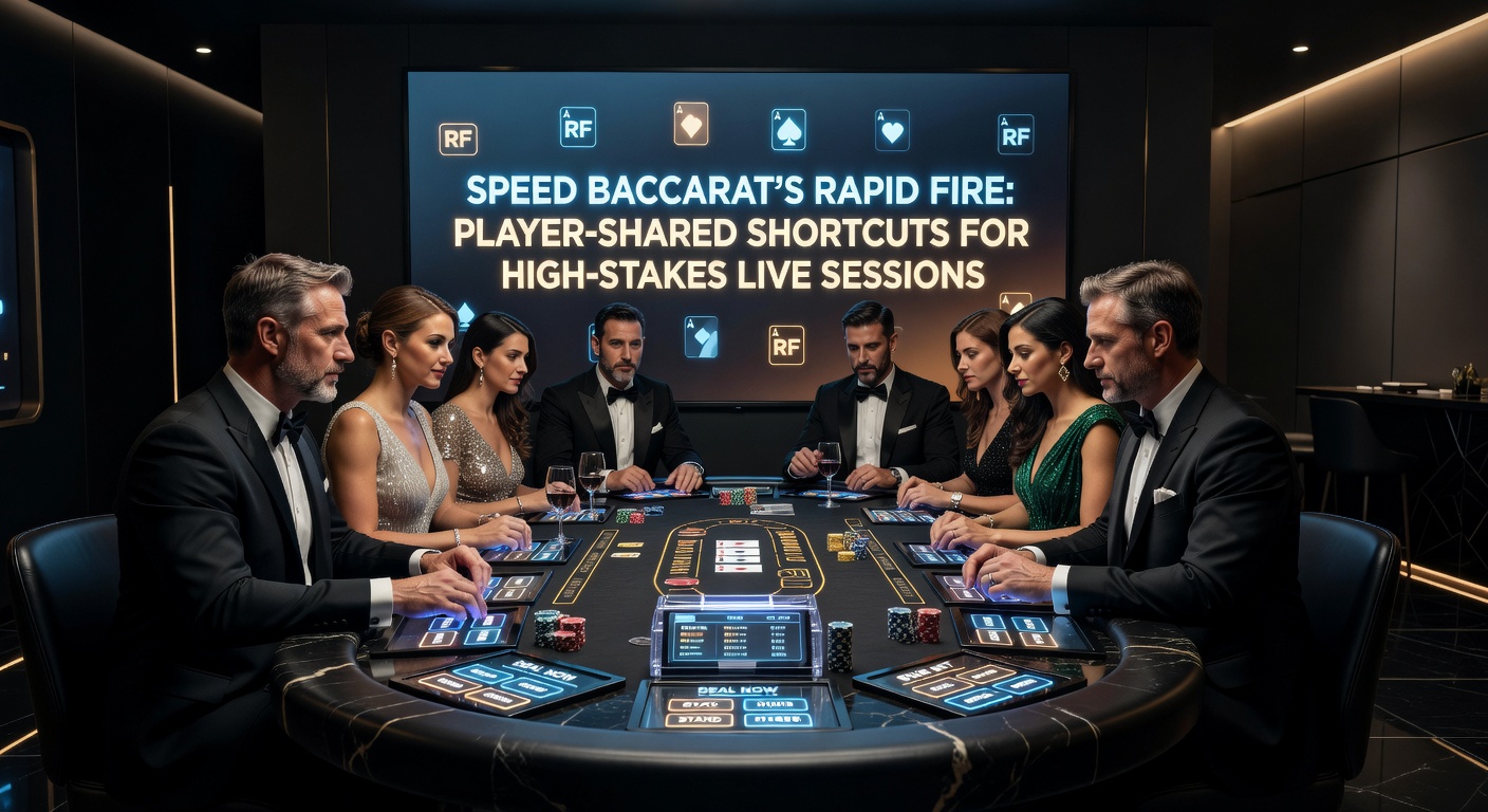 Close-up of high-stakes Speed Baccarat Rapid Fire bets stacking up on screen, player chat buzzing with shortcut tips during intense live round