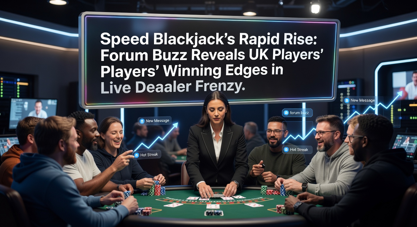 Dynamic live speed blackjack table with fast-paced card dealing and excited players